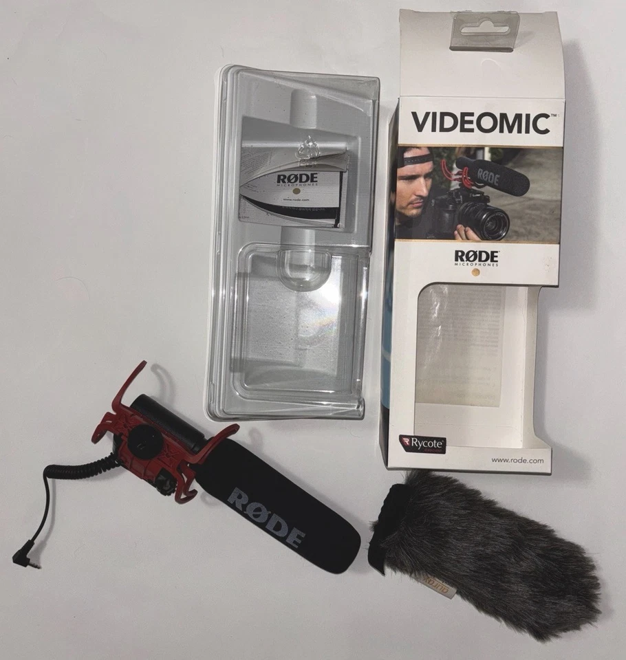 Tested. Works. Rode VideoMic Video Camera Shotgun Microphone & Deadcat - Image 2 of 3