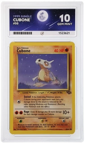Cubone #50 Jungle - 1999 Pokemon Card - ACE 10 GEM MINT - POP 3!