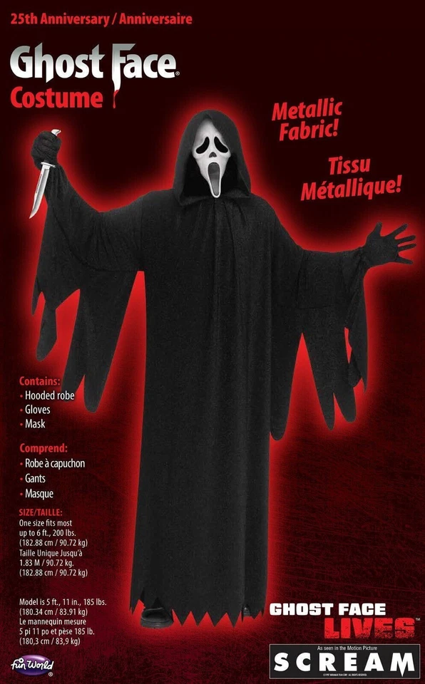 New Scream Ghostface 25th Anniversary Movie Edition Adult Costume In Stock!! - Image 4 of 4