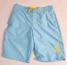 Youth Boy's Sz L 14-16 Polo Ralph Lauren Swim Trunks w Large Embroidered Pony
