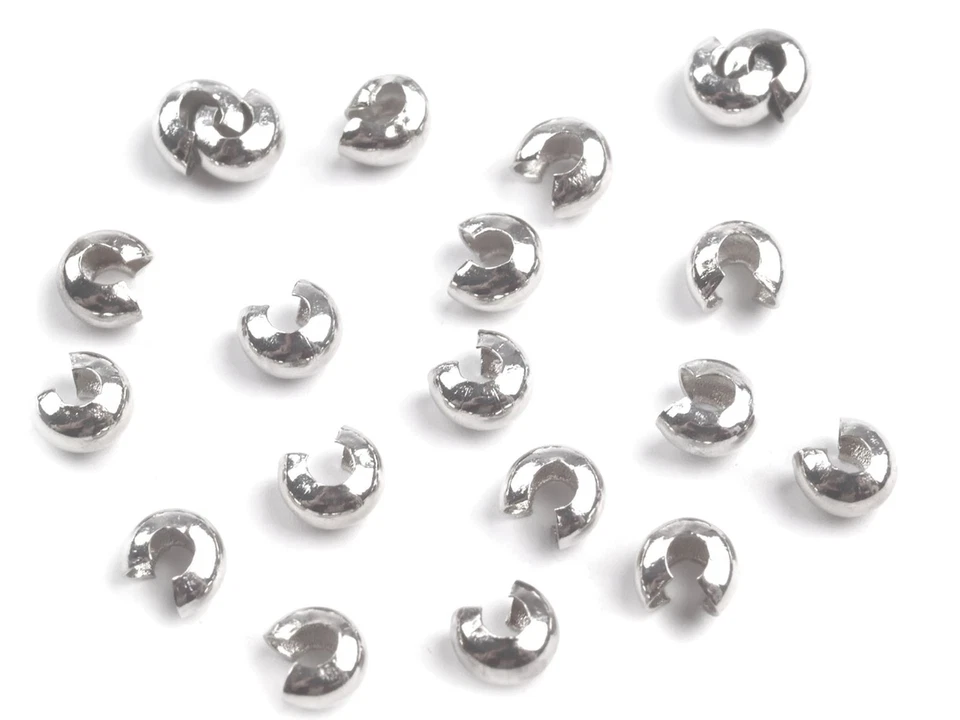 500 Kappen für Quetschperlen, Quetschkalotten, 3mm, silber - Bild 1 von 1