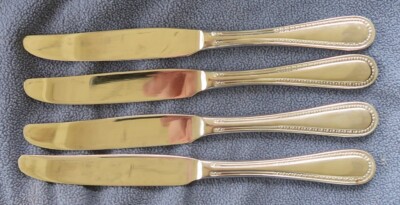 4 ONEIDA 18/10 Stainless Steel DINNER KNIVES -ALBERTA Pattern, 9 1/2''