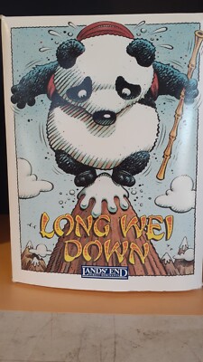 Long Wei Down Gund Lands End Plush Panda Bear w/ Backpack 13'' Stuffed Animal NWT