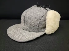 FILSON (USA) Double Mackinaw Wool Shearling Gray Trapper Hat Cap ~ Size XL