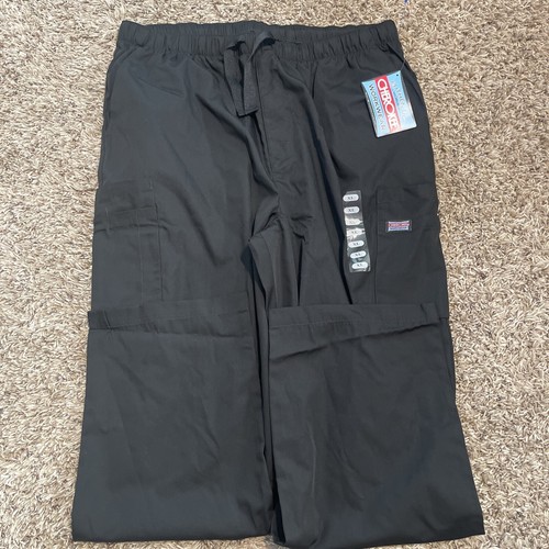 Cargo Scrub Pants Black Size XL Men Drawstring Cherokee Workwear NWT Uniform