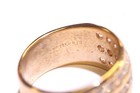 14k Yellow gold 1.30CT 3 Row VS2 G diamond anniversary wedding band ring 6.7g — photo 4