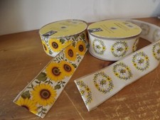 5 yards NEW SPRING wire edge RIBBON 2.5"W choose SUNFLOWERS or BUMBLE BEES