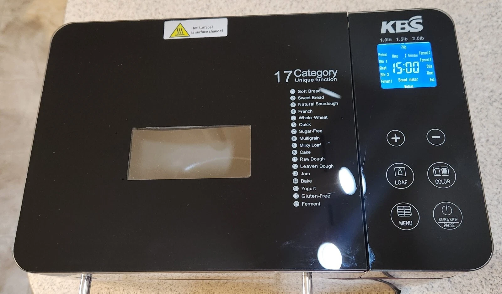 KBS MBF-010 Stainless Steel Bread Machine Maker - Tested & Works!
