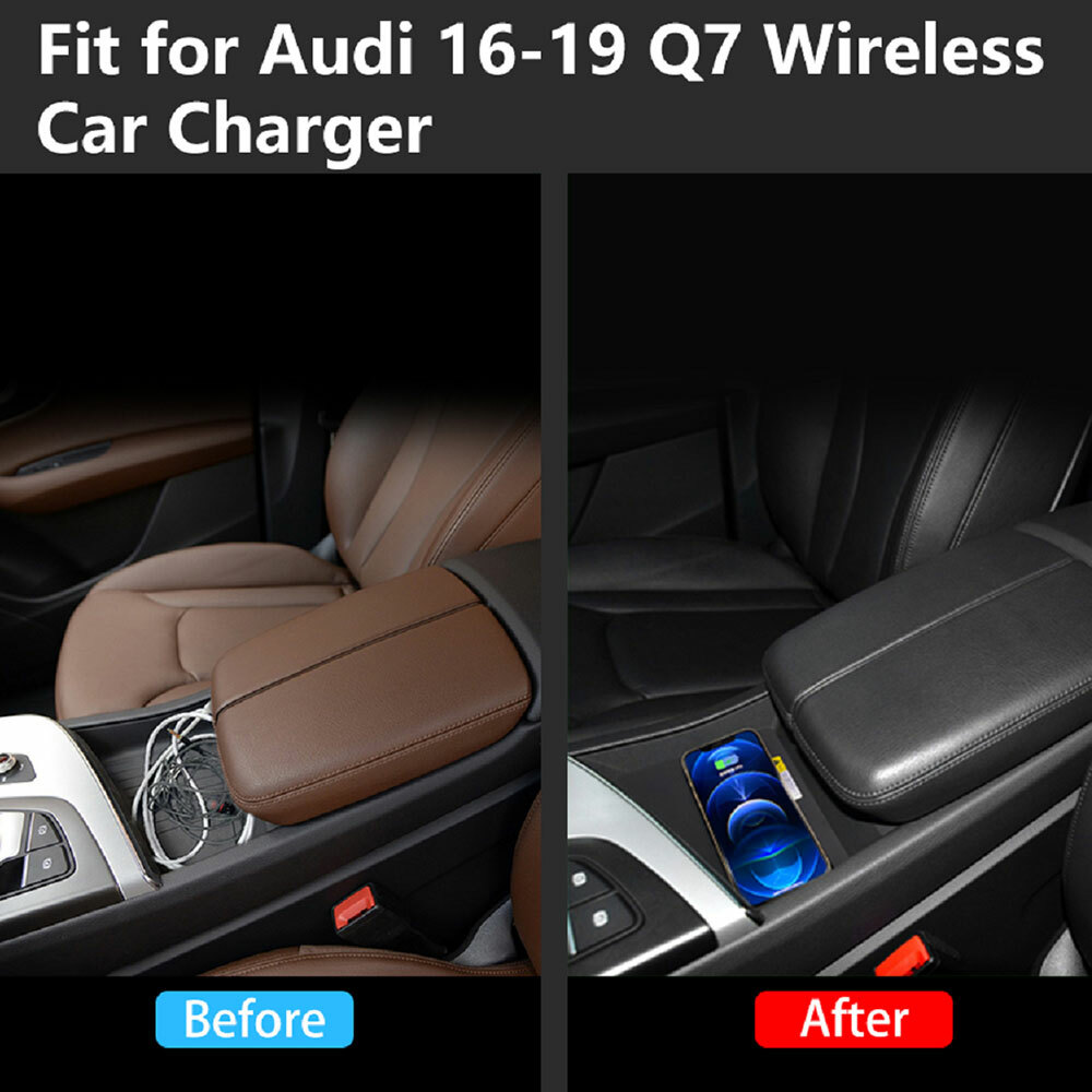For 2016-2019 Audi Q7 Wireless Charger Phone Center Console Fast