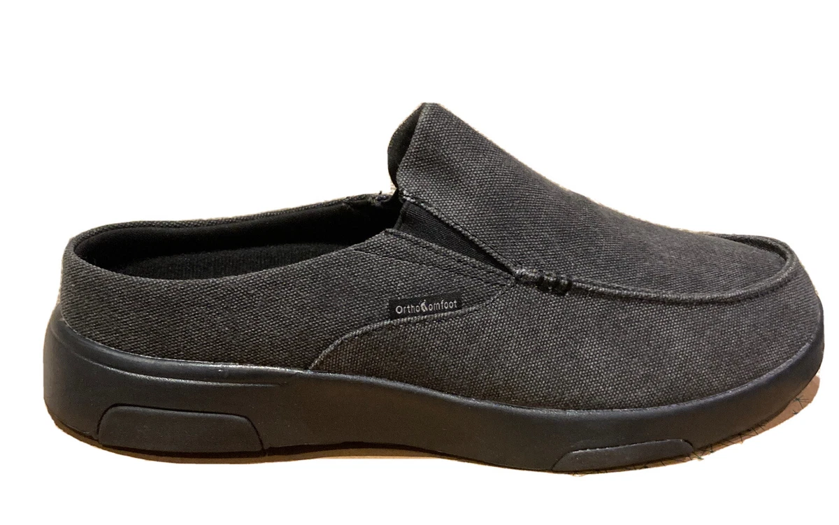 OrthoComfoot Mens Slip On Shoes Casual Canvas Loafers with Arch