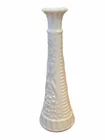 Vintage Milk Glass Bud Vase Stars And Bars 9 Inches Tall White Unmarked