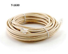 30ft 6C Round RJ11/RJ12 Telephone Wire Cable / Cord, CablesOnline T-1630