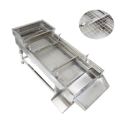 110V 9mm Single Layer Square Hole Stainless Steel Linear Vibrating Screen