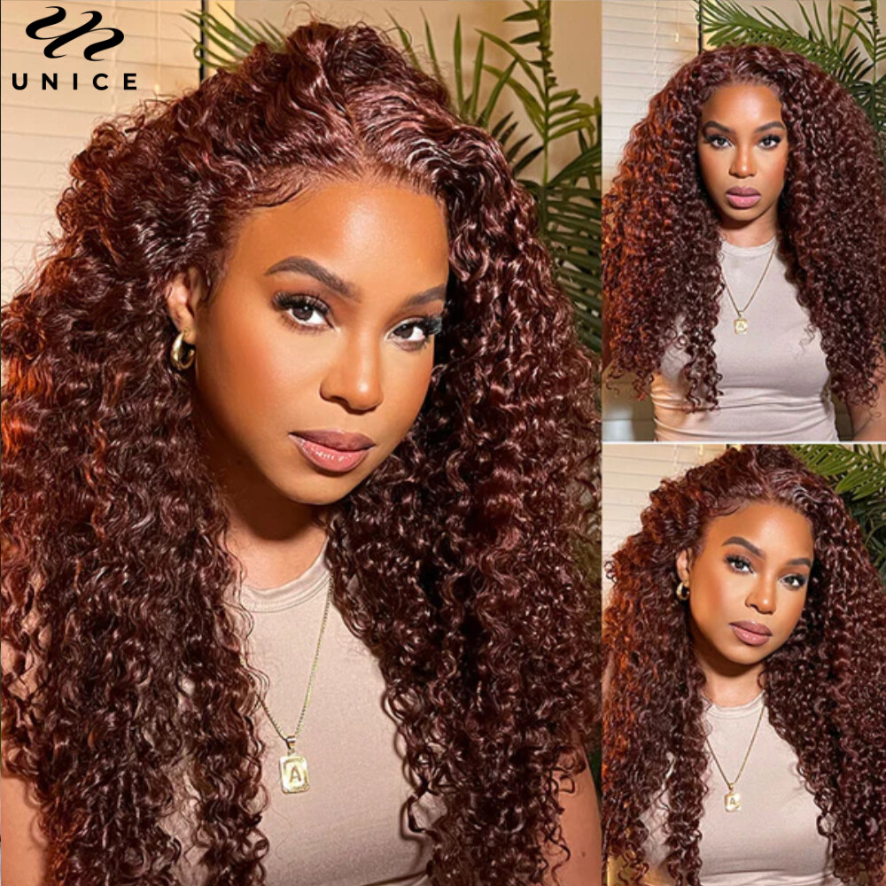 Wig reddish copper long Irish girl Wig Lacefront Auburn Lace Front Wig: Copper Ginger Brown Wavy Human Hair  main image 4