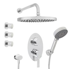 Welfenstein Unterputz Armatur Duscharmatur Regendusche Seitenbrause Set FA34-KOS