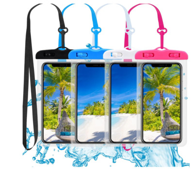 2 Stück Handytasche Schutz Hülle Case Cover Beutel Band Wasserdicht black+blue