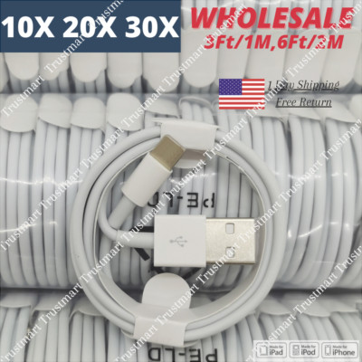 Bulk Lot USB Charging Cable 3Ft 6Ft For Apple iPhone 13 12 11 8 7 6 Charger Cord