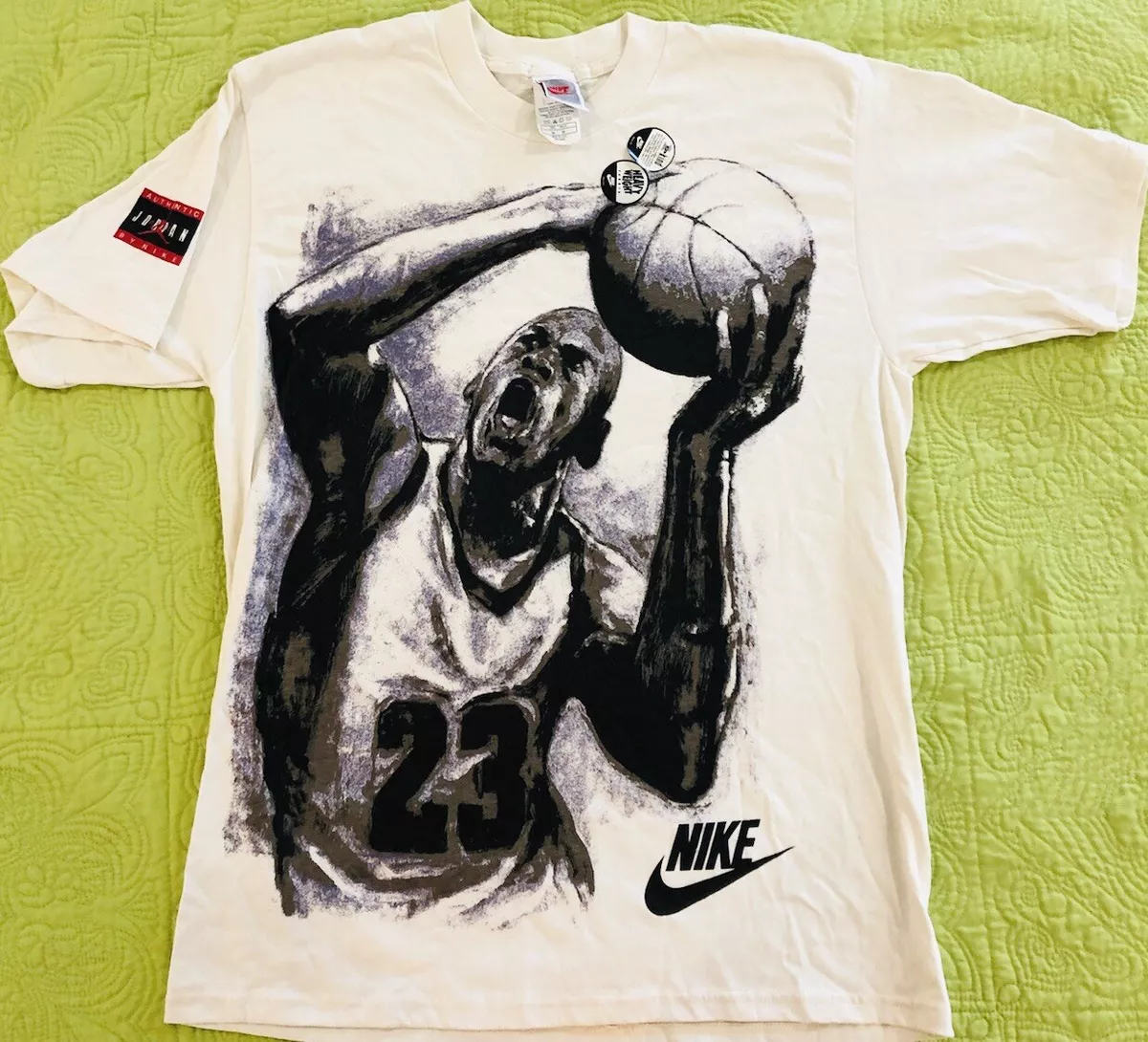 Vintage Nike Air Jordan T-Shirt Off White Size M RARE | eBay