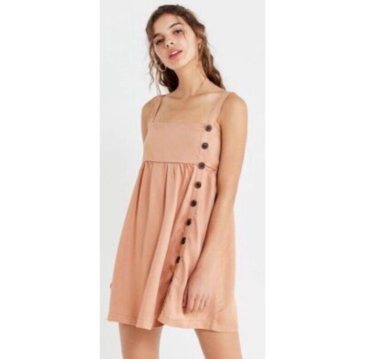 URBAN OUTFITTERS Lindsay Button-Up Tan Brown Mini Dress Size M | eBay