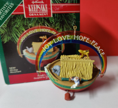 1991 Hallmark Keepsake NOAH'S ARK Joy Love Hope Peace Ornament