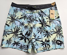 Quiksilver Men's 38 Surfsilk Washed Palm Tree Board Shorts 18" Length