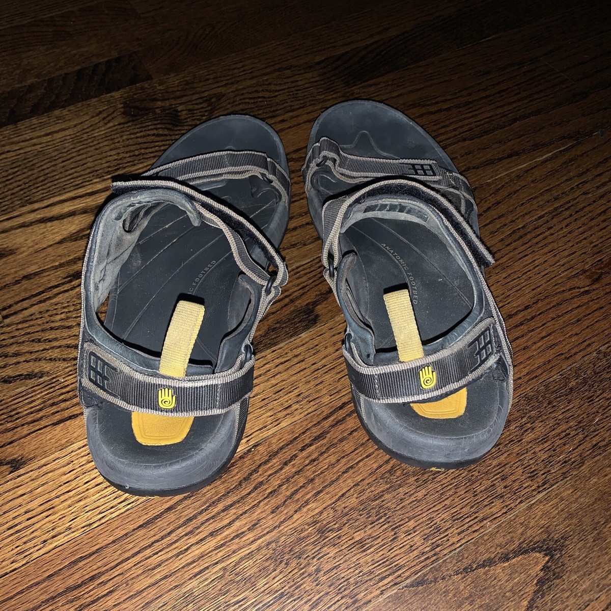TEVA S/N 4141 Tanza Adjustable Straps Sandals Gray, Black 