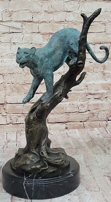 Hand Made Signed Original Williams Mountain Lion Cougar Bronze Sculpture Decor
