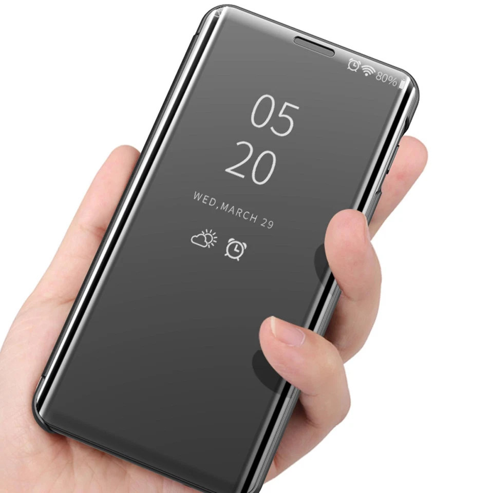 Handy Hülle für Samsung Galaxy Clear View Case Flip Cover Schutz Hülle Tasche - Bild 2 von 4