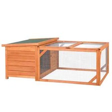 Cozy Rabbit Hutch & Run for Small Animals - Weather-Resistant Fir Wood Design