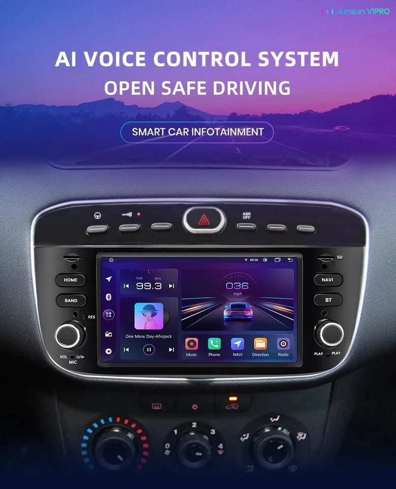 Autoradio FIAT punto evo 2010-2015 CarPlay AndroidAuto Wireless+Retro - Immagine 2 di 4