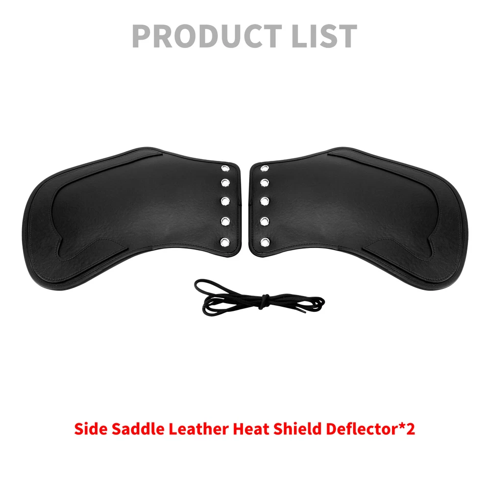 Deflector protector térmico universal de cuero negro apto para Harley Dyna Honda Foto 2 de 4