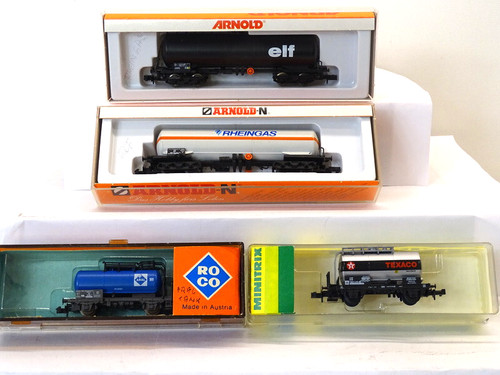 Roco N 4x Kesselwagen 02332 Trix 13549 Arnold 4375 4376 Tankwagen in OVP -Set O2 | Condition: Gebraucht