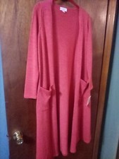 LuLaRoe Sarah Orange Knit Long Sleeve Duster Solid Pocket Cardigan Size XS NWT