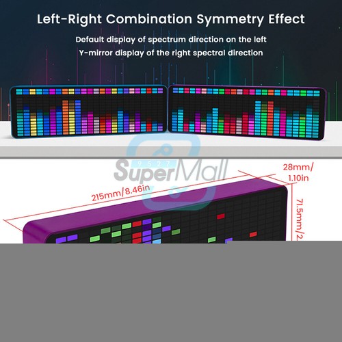 RGB Music Spectrum Display LED Pickup Electronic Clock Rhythm Atmosphere Light - Bild 3 von 26