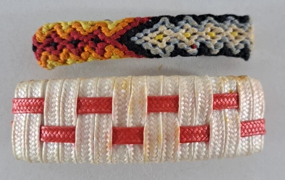 VTG Hair Clips Handmade Woven Beaded Fringe Midwest Western Set of 4 Geometric - Image 4 of 4