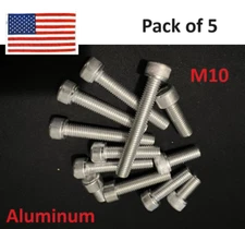 M10x1.5 Aluminum Alloy 6063 DIN 912 Allen Bolts Hex Socket Cap M10 ( Pack of 5)