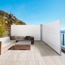 PHI VILLA Retractable Side Awning Outdoor Patio Privacy Shade Divider Waterproof