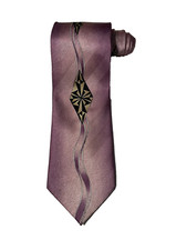 Daniel Craig Tie Italian Silk, Orchid Purple MultiColor Geometric Necktie