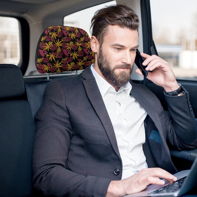 Arizonna Cardinals Two Car Headrest Covers, Hawaiian Print Style