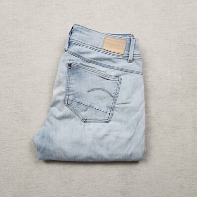 G-Star Lynn Damen Jeans Hose W29 L34 Denim Blau Mom Fit Skinny Stretch Mid Waist