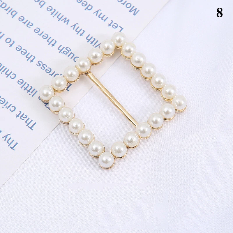 Pearl Rhinestone Buckle Corner Knot Buckle Ring Waist Buckle Light Luxury η - Image 2 of 4