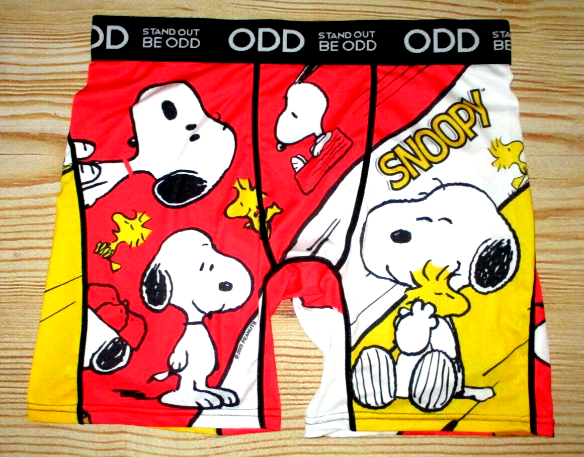 MENS STAND OUT BE ODD PEANUTS SNOOPY WOODSTOCK BOXER BRIEF SIZE S