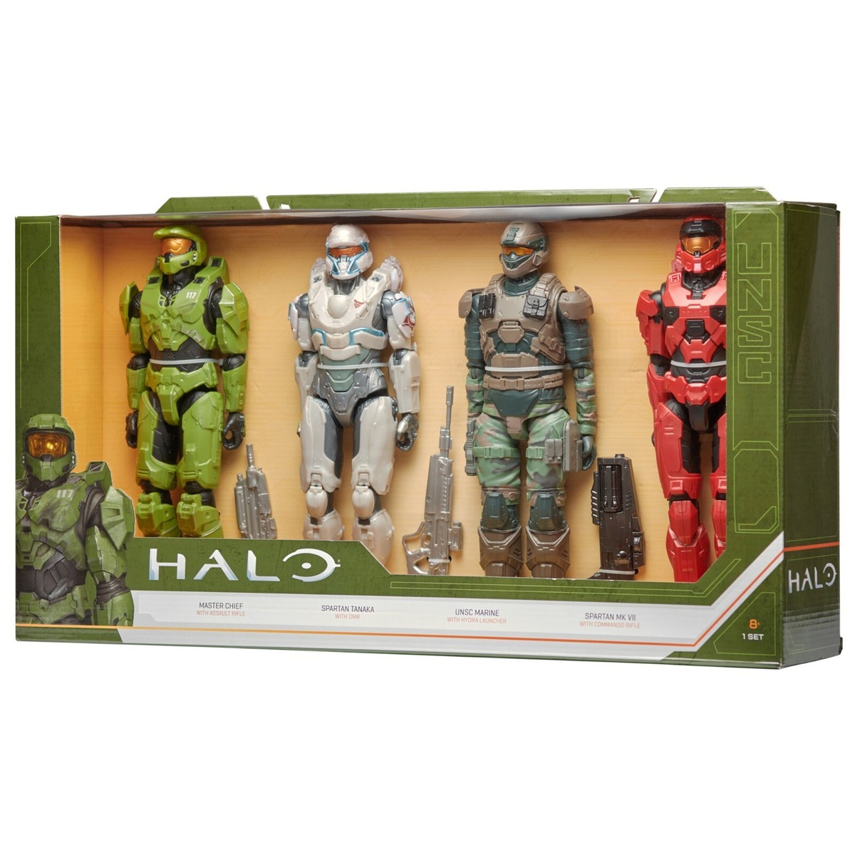 Halo Action Figure 4 Pack Master Chief, Tanaka, Marine, MK V, Toy