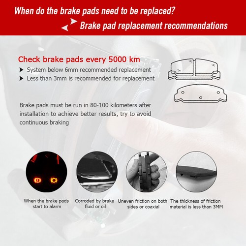 Front and Rear Ceramic Disc Brake Pads Set Fit For 2019 2020 2021 2022 Acura RDX - Picture 8 of 8