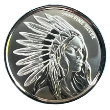 2024 BUFFALO GIRL 1 oz 999 Silver Round Scottsdale in CAPSULE