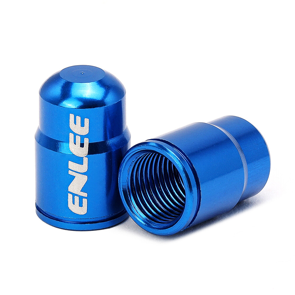 2pcs Aluminum Alloy Bike Valve Cap Bicycle Wheel Valve Cover Cap (Blue