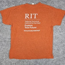 RIT NTID National Technical Institute for the Deaf Men's L Graphic T Shirt
