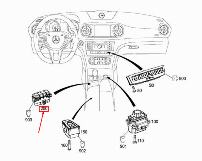 NEW MERCEDES-BENZ SL R231 LOWER CONTROL PANEL SWITCH