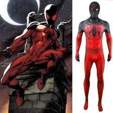 Scarlet Spider-man Jumpsuit Across the Spider-Verse Cosplay Costume Halloween US