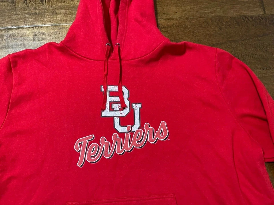 Boston University BU Terriers Fanatics Red Pullover Hoodie Sweatshirt -Men's 4XL - Image 2 of 4